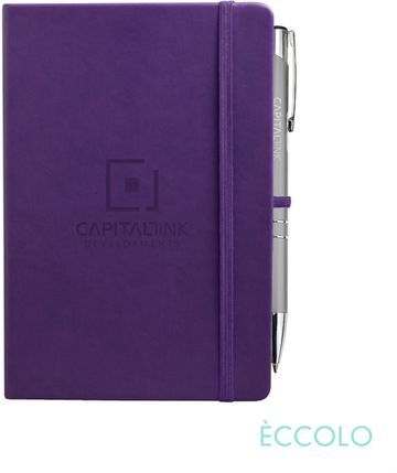 Eccolo Cool 192 Lined Paper Hard Cover Journal with Clicker Pen